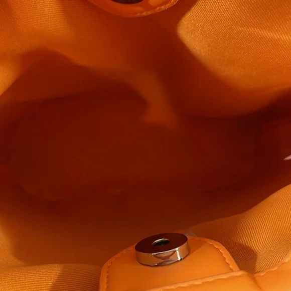 A NEW DAY Orange Basket Weave Woven Bucket Bag/Purse Shoulder Crossbody NEW - Picture 8 of 16